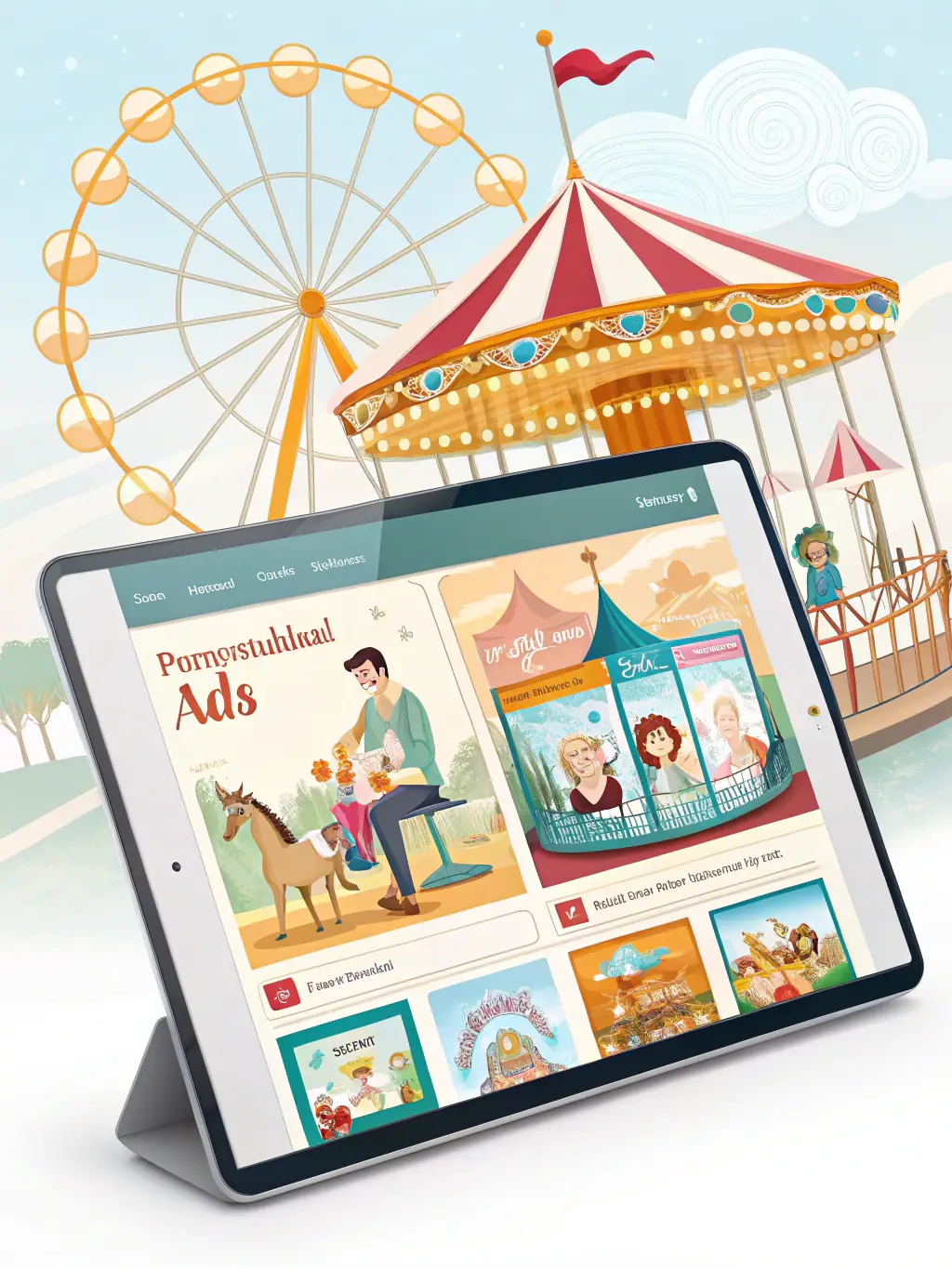 A focused digital marketing campaign image, showcasing targeted ads on various devices, emphasizing data-driven strategies for automotive clients.