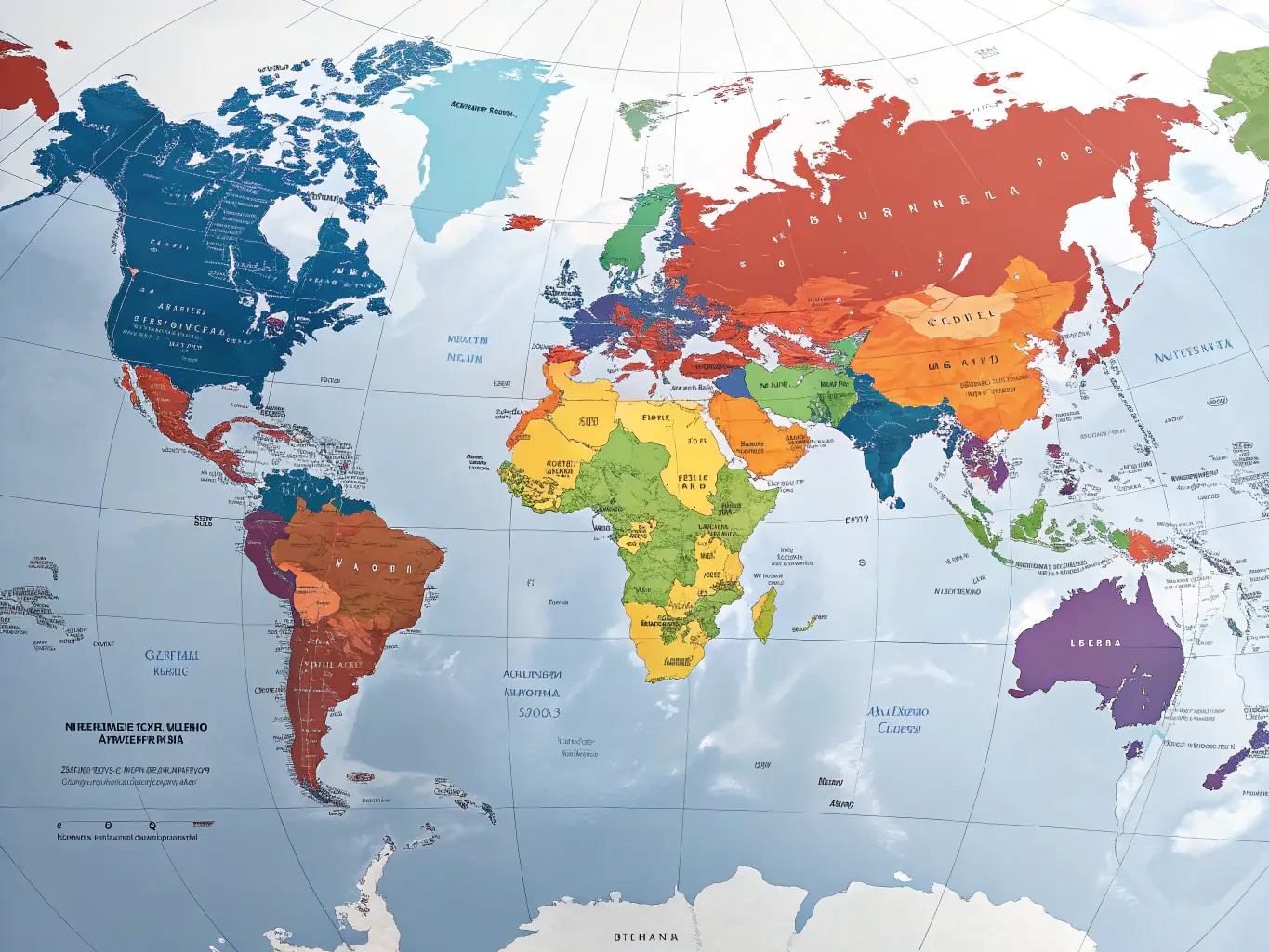 A world map highlighting key regions such as North America, Europe, and Asia, with shipping routes indicated by dotted lines, representing the company's global reach.